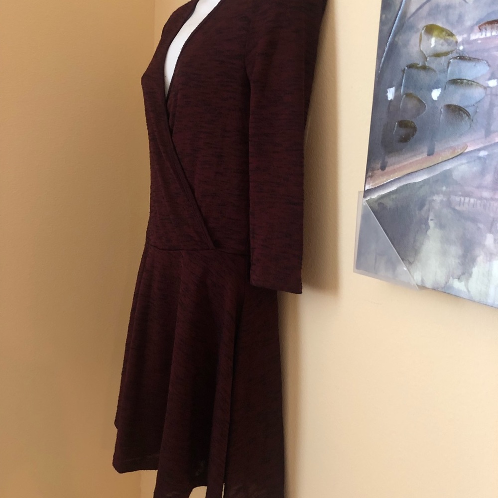 MANGO red faux wrap dress